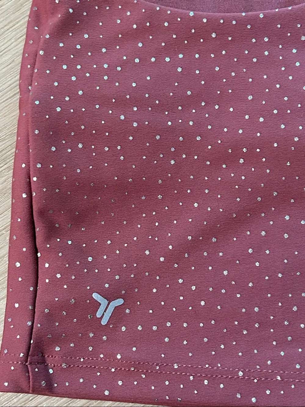 Old Navy Burgundy Racerback Girls Sport Bra with Metallic Dot Detail XL 14-16